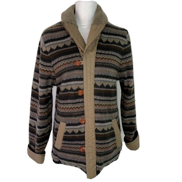 Astor One Jacket Medium Size Womens Vintage Reversible Cotton Acrylic Button Up - Picture 1 of 13